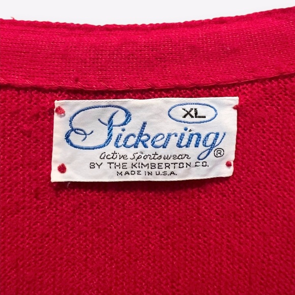 Vintage Pickering Pebble Beach Golf Embroidered Red Cardigan Sweater Sz XL - Picture 4 of 5
